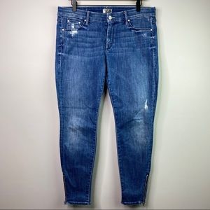 MOTHER The Looker Ankle Zip in Graffiti Girl